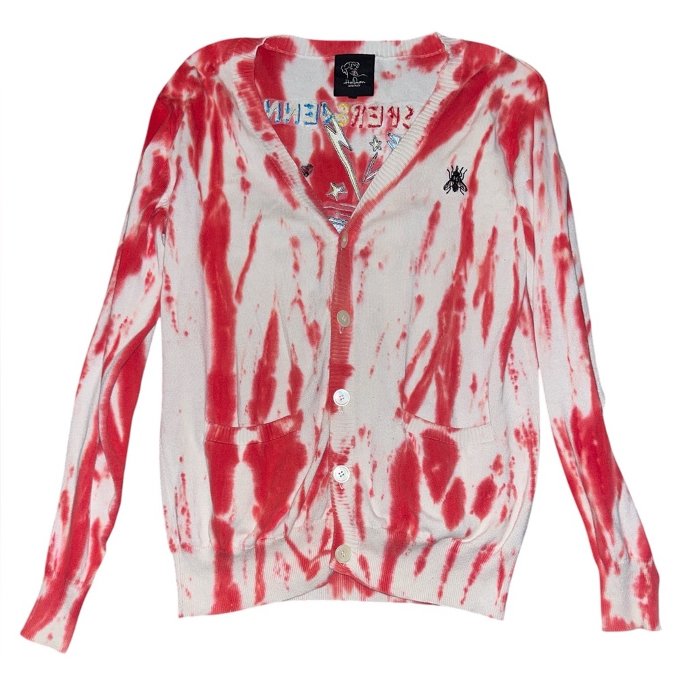 Halfman L embroidered retro cardigan sweater